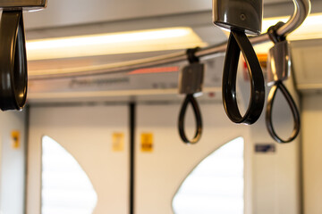 Handle ring inside subway or sky train.