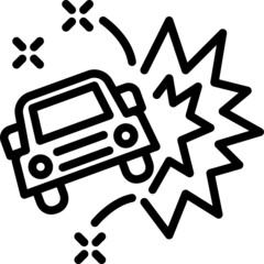 car accident outline icon