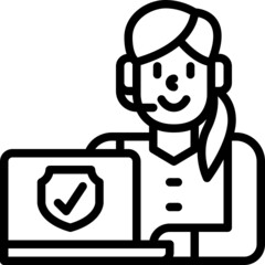 call center outline icon