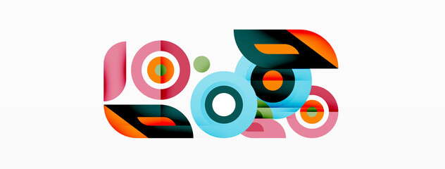 Abstract round shapes background. Minimalist decoration. Geometric background with circles and rings