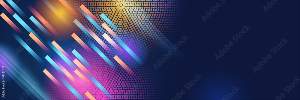 Wall mural abstract dark blue technology particles mesh background. vector abstract graphic design banner patte