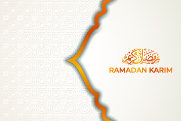 Ramadan Karim eid Mubarak luxury Islamic greeting background with golden lantern and stars