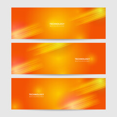 Fototapeta premium Modern minimal orange futuristic technology science background design . Abstract orange banner vector illustration. Yellow orange vector abstract graphic design. Banner Pattern background template.
