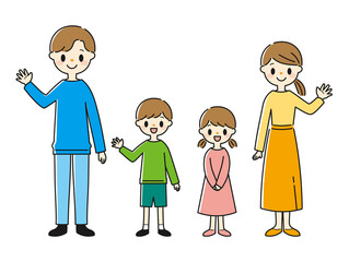 4人家族のイラスト