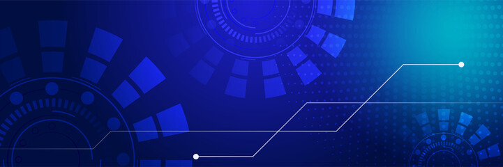 Network technology digital dark blue colorful design banner