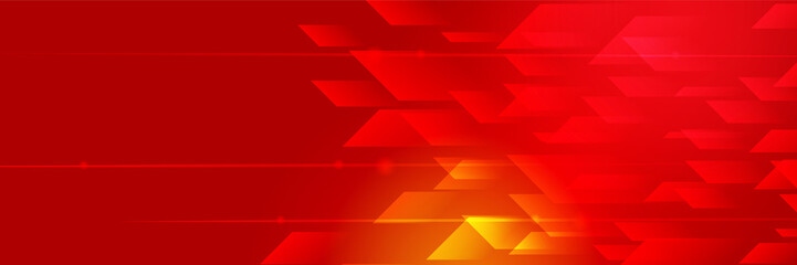 Fototapeta premium Abstract red futuristic technology network science AI hi tech banner background. Vector abstract graphic design banner pattern background web template.