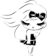 風にたそがれる女子
