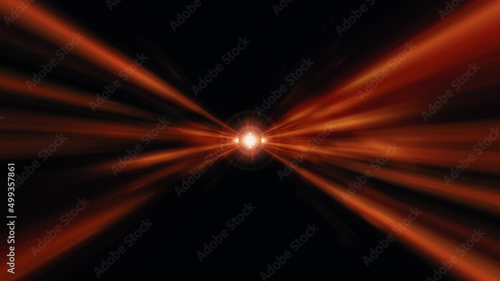 Poster abstract center optical flare shine ray light. 4k 3d rendering seamless loop. abstract sci-fi optica