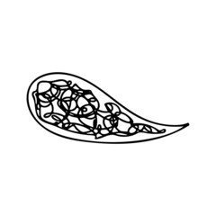 Confused messed up thoughts bubble line art icon. Depressed mental state before therapy, brain overthinking everything