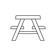 Picnic area, picnic table icon line style icon, style isolated on white background