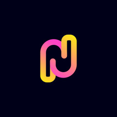 Modern N letter mark icon logo design