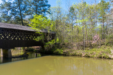 Obraz premium Poole Mill Covered Bridge