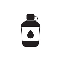 Camping Bottle drink icon in black flat glyph, filled style isolated on white background