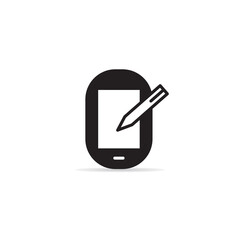 smartphone and pen icon vector illustration