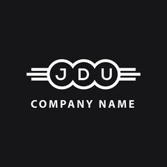 JDU letter logo design on black background. JDU  creative initials letter logo concept. JDU letter design.