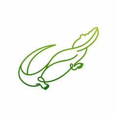 crocodile icon. zoo animal thin line design. vector illustration