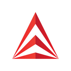 Red color triangular pyramid logo icon