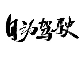 Fototapeta premium Chinese characters autopilot handwritten calligraphy font