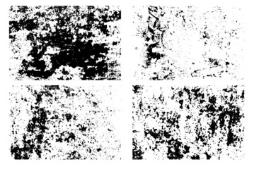 Rust on Painted Metal Surface Grunge Textures Set. Industrial Background Concept Vector Art