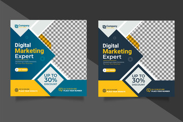 digital marketing social media post template. Creative  advertising social media post  design