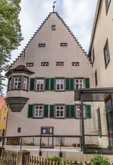 Nördlingen, Germany. Old facade with bay window