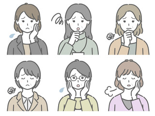 困る中年女性の上半身セット