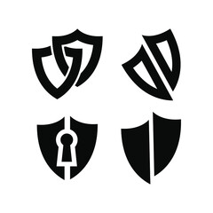 simple vector shield logo set