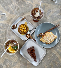 top view, food and drink