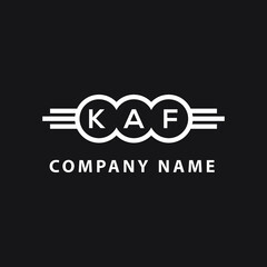 KAF letter logo design on black background. KAF  creative initials letter logo concept. KAF letter design.
