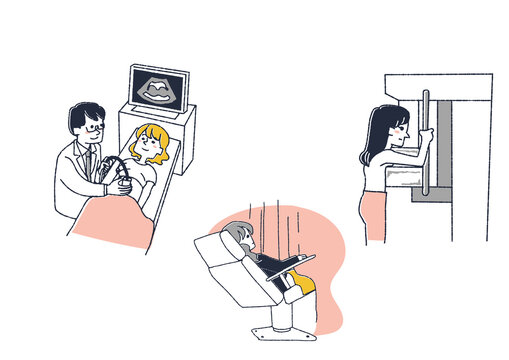 medical procedures: ultrasound, mammogram, examination clip art preview