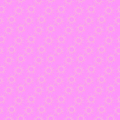 sun line vector illustration Seamless pattern on pink background design wallpaper.