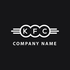 KFC letter logo design on black background. KFC  creative initials letter logo concept. KFC letter design.
