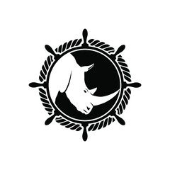 abstract rhino logo vector