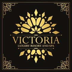Luxury hotel label template. Trendy vintage royal ornament frames illustration.
