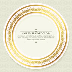 Elegan Calligraphy circle ornament frame line