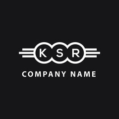KSR letter logo design on black background. KSR  creative initials letter logo concept. KSR letter design.