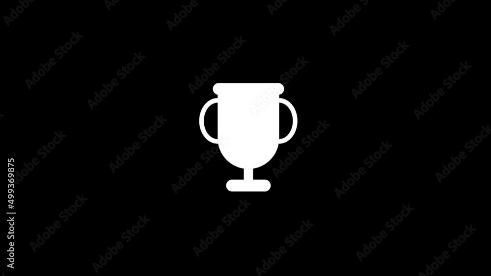 Poster white picture of cup on a black background. awarding the winner of the competition. distortion liqui