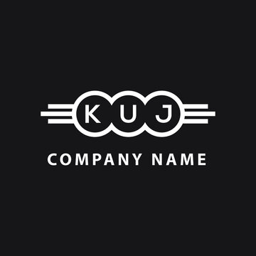 KUJ letter logo design on black background. KUJ creative initials letter logo concept. KUJ letter design. 