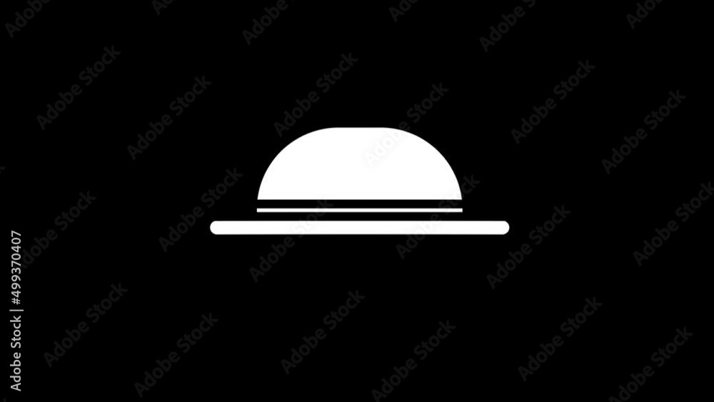 Poster white picture of hat on a black background. cowboy hat. distortion liquid style transition icon for 
