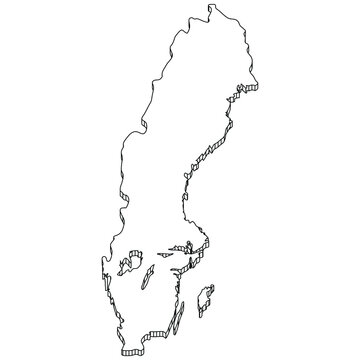 recommend clip art: Sweden Map with 3D Outline Geometric.