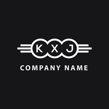 KXJ letter logo design on black background. KXJ creative initials letter logo concept. KXJ letter design. 