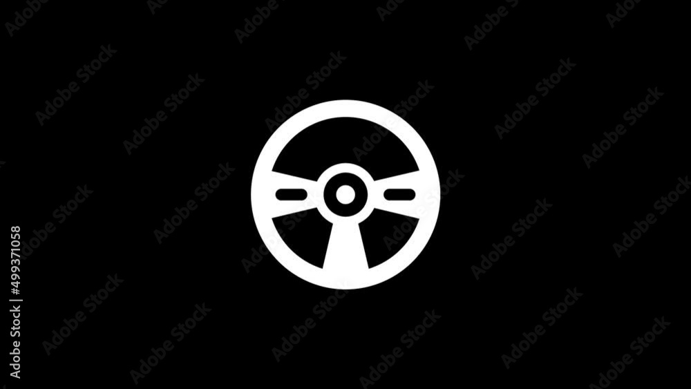Poster white picture of steering wheel on a black background. driving a car. distortion liquid style transi