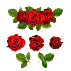 Red rose flowers in a floral arrangement