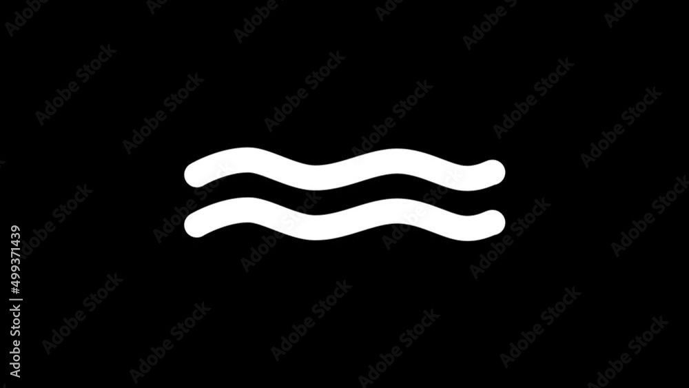 Poster white picture of waves on a black background. water waves. distortion liquid style transition icon f