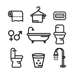 set of toilet icons