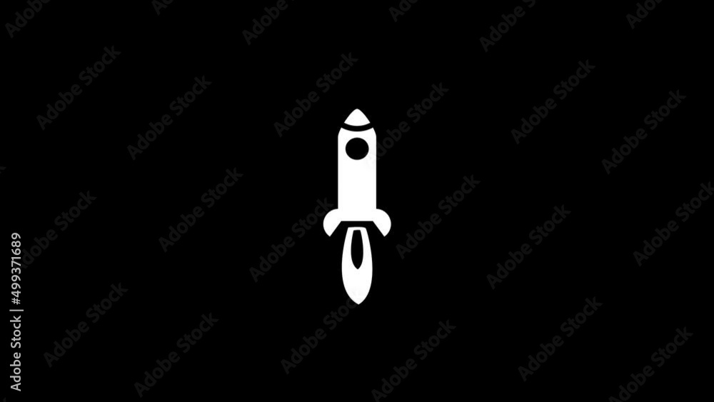 Poster white picture of rocket on a black background. rocket launch into space. distortion liquid style tra