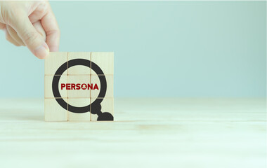 Buyer or customer persona concept. Customer psychology profile or characteristics. Personalized...