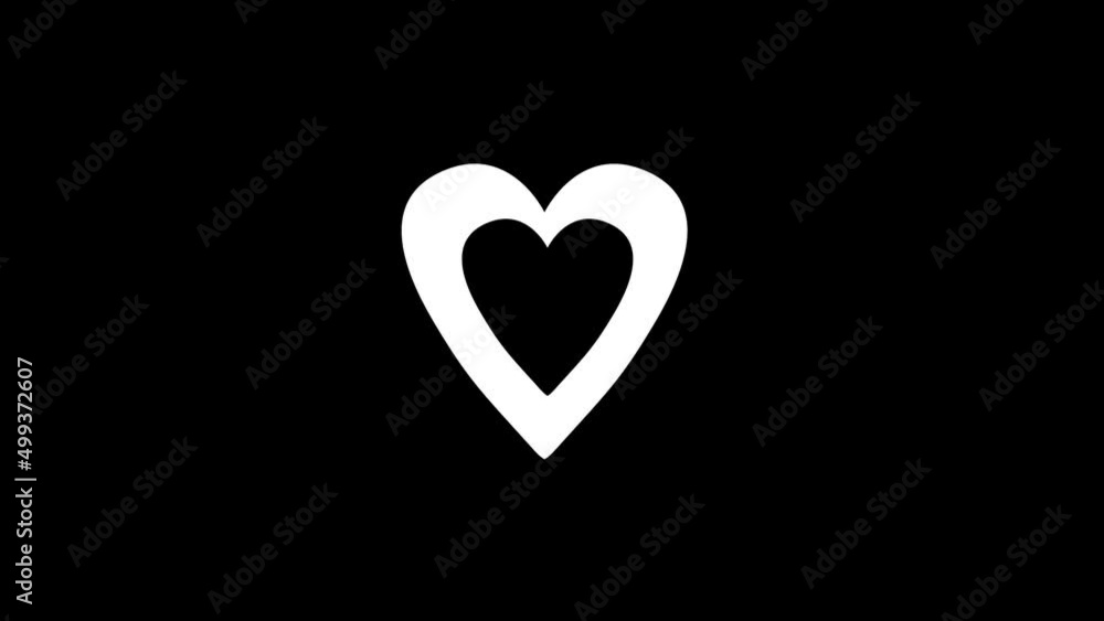 Poster white picture of heart on a black background. festive element. distortion liquid style transition ic
