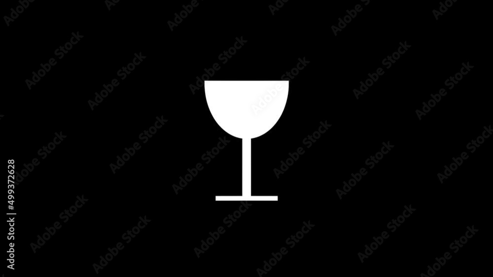 Poster white picture of goblet on a black background. glass for drinks. distortion liquid style transition 