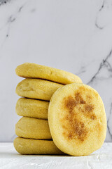 Homemade harcha semolina bread pancake